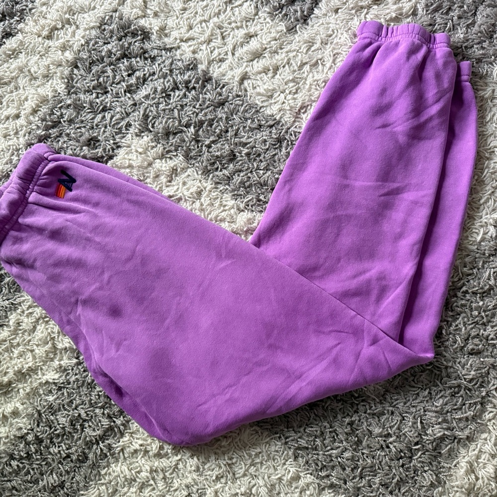 Aviator Nation Purple Sweatpants Cozy Joggers for Everyday Comfort